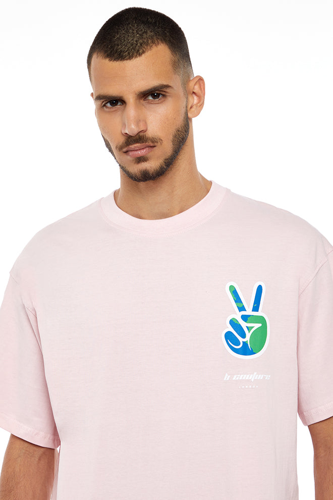 Blue Waters Unisex Peace T-Shirt - Pale Pink
